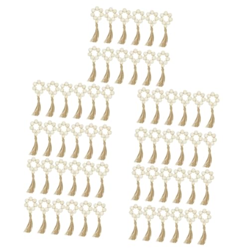 IMIKEYA 3Sets Serviettenringe Aus Holzperlen Nussknacker Servietten Serviertablett Girlande Teller Jute Servietten Korb Serviettenhalter Serviette Elch Goldene 12pcs*3 von IMIKEYA