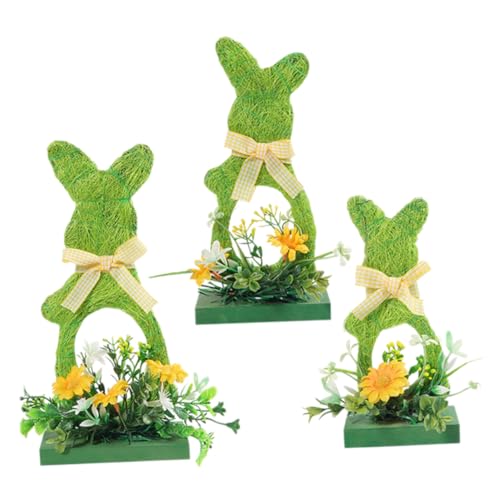 IMIKEYA 3st Osterei-Hasen-verzierung Schmuckstück Osterhase Tischdekoration Zu Ostern Qualle Figur Kaninchen-lampenverzierung Plüsch -ständer Ostern Tischschild Jo von IMIKEYA