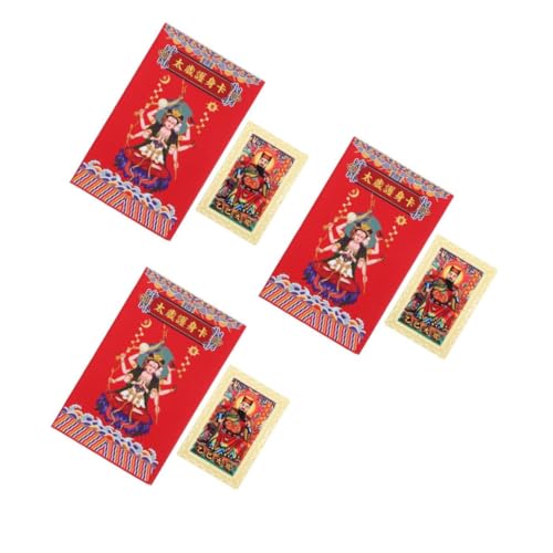 IMIKEYA 3st Tai Sui Gold Card Traditionelles Im Chinesischen Stil Traditionelle Amulette Chinesische Amulettkarten Glücksamulett Aus Metall Glücksamulettkarte Papier von IMIKEYA