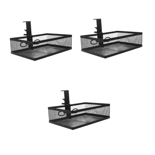 IMIKEYA 3st Unter Dem Tisch Schreibtisch-organizer-rack Unter Der Schreibtischablage Schrank Hängendes Regal Papierorganisator Für Den Schreibtisch Eisen Black von IMIKEYA