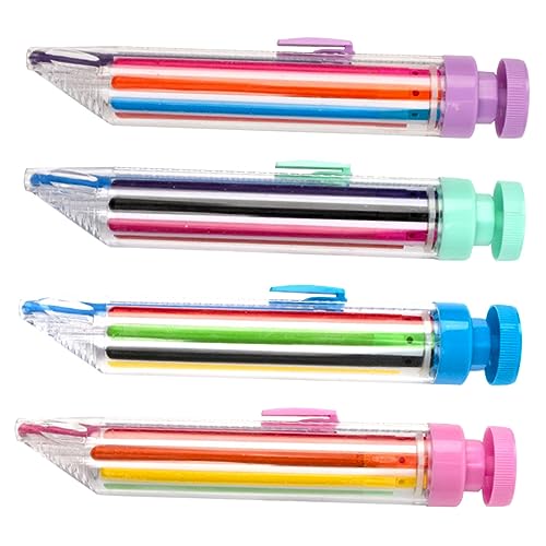 IMIKEYA 4 Stück Mehrfarbige Buntstifte Bulk Buntstifte Gelstifte Buntstift Zeichnen Tragbarer Schreibstift Tragbarer Kinderstift Buntstift Für Haushaltskinder Interessanter Drehstift Wachs von IMIKEYA