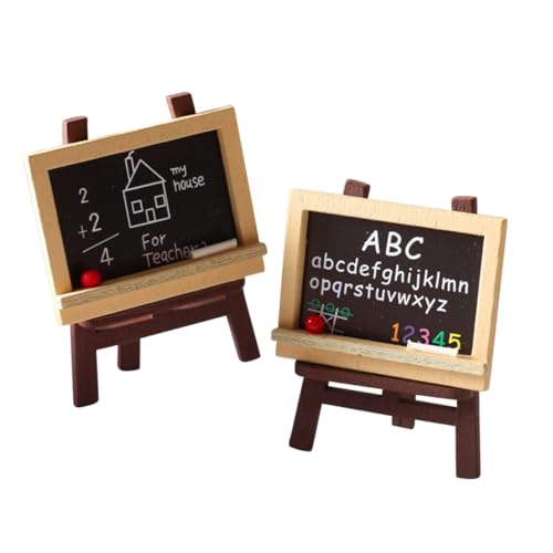 IMIKEYA 4 Stück Puppenhaus Staffelei sicherheitsleine für Tischdekoration Mikrospielzeug Mini-Zubehör Miniaturtafelspielzeug Miniatur-Tafel-Staffelei- Holz von IMIKEYA