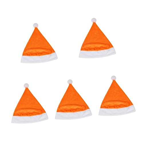 IMIKEYA 5 Stk Weihnachtsmütze Orangefarbener Hut Weihnachtsmann Partyhut Für Das Neue Jahr Weihnachtsfeier Hut Santa Kostüm Mützen Weihnachtszwergmütze Gorros De Para Adultos Hüte von IMIKEYA