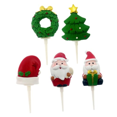 IMIKEYA 5 Stück Harz Kuchendekoration Für Feiertage Weihnachts Dessert Picker Weihnachts Muffin Kuchen Picker Weihnachts Cupcake Topper Cupcake Ornament Weihnachtsbaumschmuck von IMIKEYA