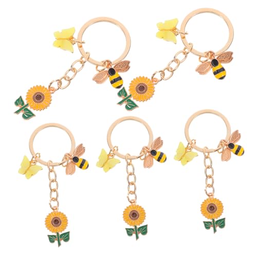 IMIKEYA 5 Stück Sonnenblumen Schlüsselanhänger Rucksack Tier Taschen Accessoire Frühlingsparty Schmuckstücke Handtaschen Charms Frühlingsgeschenke Sonnenblumen von IMIKEYA