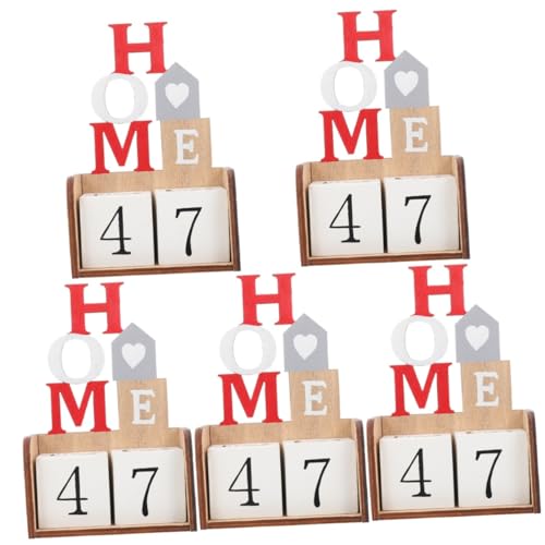 IMIKEYA 5 Stück Weihnachts Holzkalender Tischdekoration Holz Schreibtischkalender Weihnachtszubehör Weihnachts Holzkalender Weihnachtsfeiergeschenke Weihnachtskalender Heim von IMIKEYA