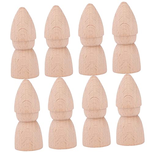 IMIKEYA 8 Stück Holzpuppen Puppenhaus Peg Blank Ornamente Holzhandwerk Unvollendete Dekorative Puppe DIY Holzhandwerk Sandtisch Holzpuppe Kunsthandwerk Zubehör Sandtisch Versorgung von IMIKEYA