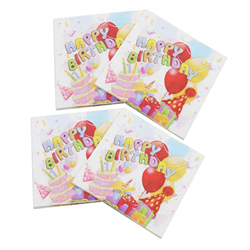 IMIKEYA 80 Blatt Geburtstag Servietten Dekorationen für die Babyparty Tee-Party Neon glühen party sachen party supplies Servietten für Geburtstagsfeiern Geburtstagsservietten aus Papier von IMIKEYA