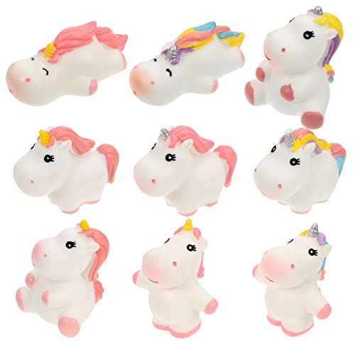 IMIKEYA 9St Einhorn-Ornamente Cute Decor bastelzeug balkondekoration Tierfigur Tischdekoration tischdeko esstisch Mini-Dinosaurier Picknickkorb für die Dekoration Einhorn-Cartoon PVC von IMIKEYA