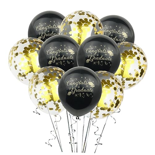 IMIKEYA Abschluss Ballons Mit Konfetti Und Print Für Abschlussfeier Dekoration Luftballons Für Party Und Feierlichkeiten von IMIKEYA