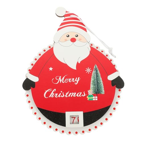 IMIKEYA Adventskalender weihnachtsdeko countdown santa c weihnachtstischläufer santa s Christbaumschmuck Dekor Weihnachtsparty-Anhänger Weihnachts-Countdown- -Anhänger Holz von IMIKEYA