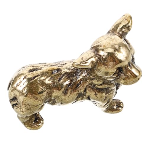 IMIKEYA Antiker Hundeschmuck Aus Kupfer Desktop-hundeminiatur Vintage Tierstatue Miniatur-hundestatue Kleine Desktop-Dekoration Miniatur-hundedekoration Hund Statue Dekor Golden Messing von IMIKEYA