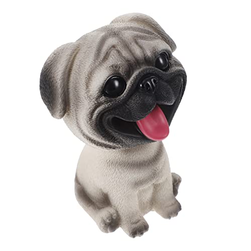 IMIKEYA Wackelhund Figur Aus Resin Niedliches Pug Ornament Für Auto Und Tischdekoration Schüttelkopf Hundedekoration Für Kuchen Und Wohnraum Puppen Adornment Für Hundeliebhaber von IMIKEYA