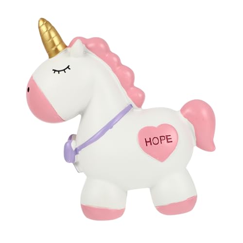 IMIKEYA Einhorn-Ornamente Weihnachtsdekorationen Rosa Bank Münze Mini-feenfiguren Kuchen Topper Botanisches Cupcake-Ornament Bonsai-Tiere Modell Zwerge Plüsch Harz von IMIKEYA