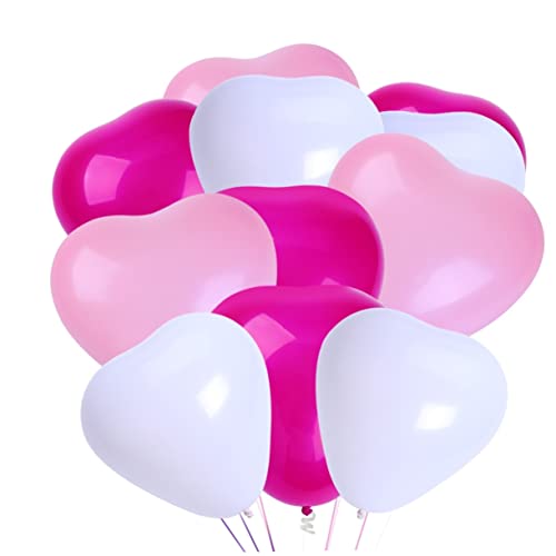 IMIKEYA Herz Latexballons Weiß Rosa Und Rosarot Dekorationsbedarf Für Kreative Partys Und Feierlichkeiten Für Hochzeit Valentinstag Und Geburtstagsfeiern von IMIKEYA