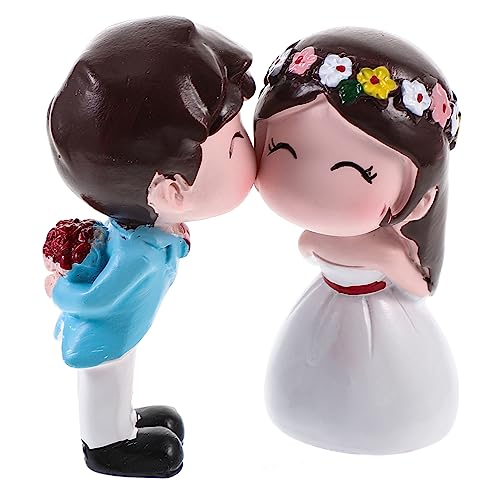 IMIKEYA Kiss Couple Kuchen Dekoration Romantisches Tortenornament Aus Resin Für Hochzeiten Kuss Paar Figur Für Kreative Tortendekoration von IMIKEYA