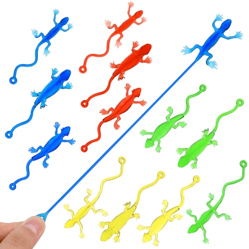 IMIKEYA Klebrige Echelspartybevorzugungen 20Pcs Kinder Klebrige Echsen Lizards Spielzeughand Spielzeughand Spielzeughand Zappel Dehnbarer Echler Party von IMIKEYA