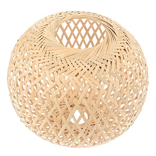 IMIKEYA Lampenschirm Lampenabdeckung Aus Rattan Küchenpendelbeleuchtung Über Insel Japanischer Wicker- Bambusdekor Wicker Gewebter Lichtschatten Wandleuchtenschirm Schutz Bambus Weben Korb von IMIKEYA