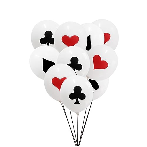 IMIKEYA Latex Poker Ballons Dekorative Spielkarten Luftballons Für Geburtstagsfeiern Pokerpartys Und Besondere Anlässe Pik Herz Karo Kreuz von IMIKEYA