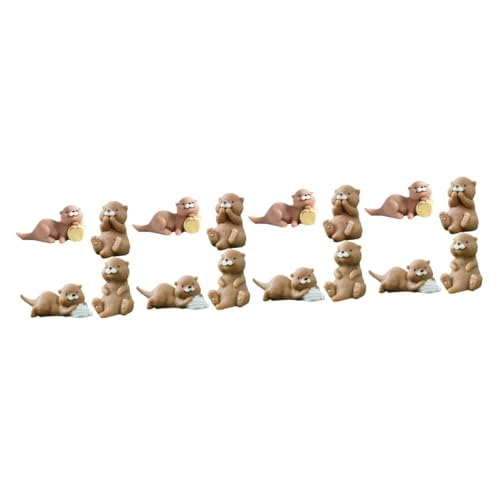 IMIKEYA Miniatur Otter Figuren Set – 4 Kleine Otter Figuren Aus Harz Für Kreative Kuchendekoration - Feengarten Zubehör Und Terrarium Gestaltung – Perfekt Für Bastelprojekte von IMIKEYA