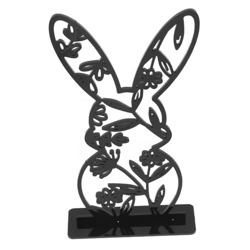 IMIKEYA Osterhase Acryl Ornament Ostertisch Bastelarbeiten Tischdekoration Kleine Figuren Tischdekoration Osterzubehör Tischdekoration Für Zu Hause Schwarz von IMIKEYA