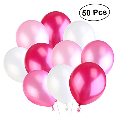 IMIKEYA Perlglanz Latex Luftballons Für Hochzeit Und Geburtstagsfeiern Weiß Hellrosa Und Pflaume Qualitätsballons Für Partyspaß von IMIKEYA