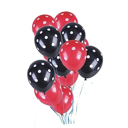 IMIKEYA Polka Dot Latex Ballons Rot Und Schwarz Perfekte Partydekoration Für Hochzeiten Und Geburtstagsfeiern Für Festliche Anlässe Und Kreative Dekoideen von IMIKEYA