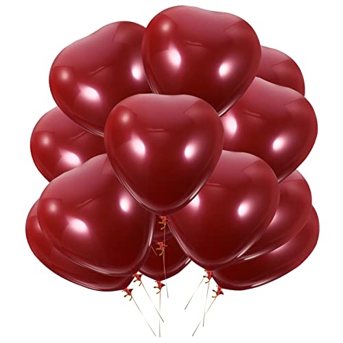 IMIKEYA Rote Herzballons Herzform Latexballons Für Hochzeiten Valentinstag Und Partys Doppelschichtige Langlebige Dekoration Für Romantische Anlässe von IMIKEYA