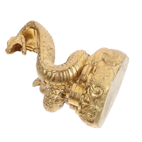 IMIKEYA Schlangen-Ornamente aus Messing Drachenverzierung Tierskulptur Sammlerstück Regaldekor Buchstabenornamente Schmuckstücke Messinghandwerk Vintage Schlangenstatue Messingdekor Golden von IMIKEYA