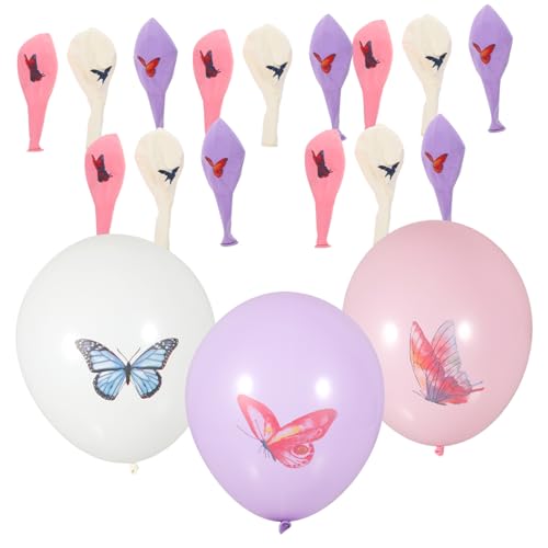 IMIKEYA Schmetterling Blumen Luftballons Latex Ballons Für Geburtstagsfeiern Brautduschen Und Party Dekorationen Bunte Ballon Deko Für Besondere Anlässe von IMIKEYA