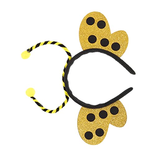 IMIKEYA Schmetterlings-Stirnband Hautpflege-Stirnband Marienkäfer Cosplay Stirnband Bands haarschmuck tier haarreif Tiere Stirnband Cartoon-Haarband für Plastik Yellow von IMIKEYA