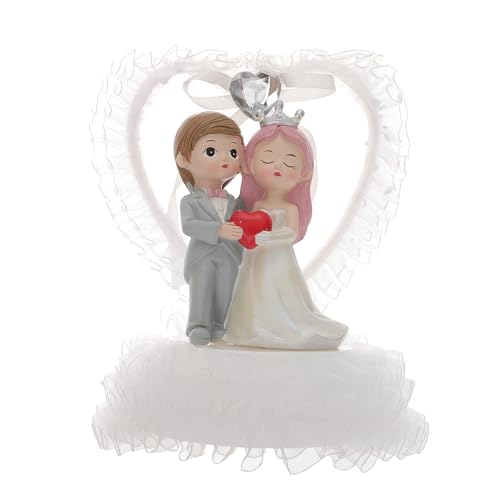 IMIKEYA Schmuck Für Braut Und Bräutigam Valentinstag Kuchendekor Brautschmuck Braut Bräutigam Schmuck Verzierung Für Tischpaare Paar Figur Hochzeit Liebhaber Plastik Weiß Plugin von IMIKEYA