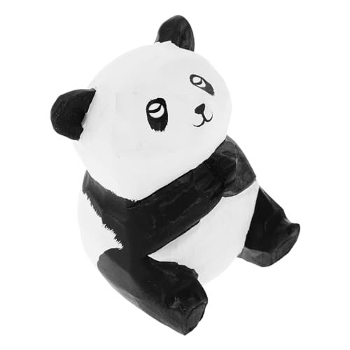 IMIKEYA Schnitzereien Aus Holz Panda-Desktop-Ornament Holzornamente Für Das Kunsthandwerk Holzhandwerksschmuck Süße Pandafigur Holz-Panda Mini-holzverzierungen Panda-Figuren Hölzern Black von IMIKEYA