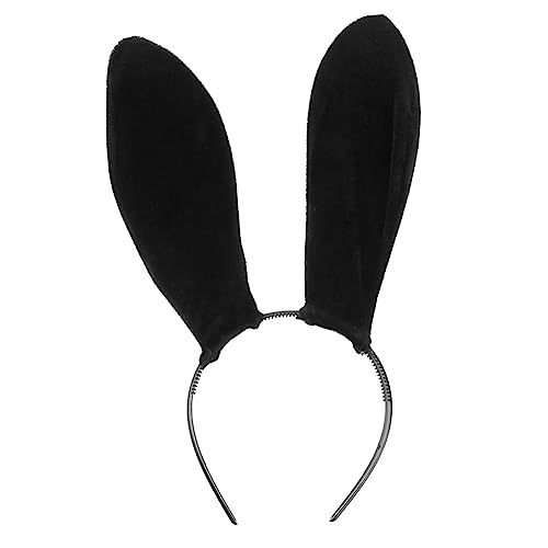 IMIKEYA Schwarzes Hasenohren Haarreif Für Halloween - Coole Bunny Ears Für Kostüme - Cosplay Und Partys Perfekte Tierkopfbedeckung Für Einen Verspielten Look von IMIKEYA