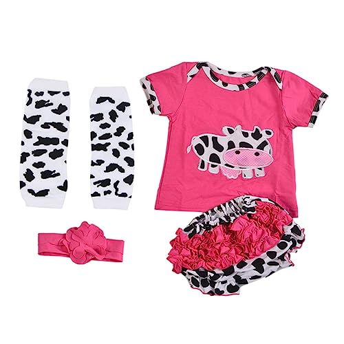 IMIKEYA Teiliges Für Puppenoutfits Niedliche Kuh Kleidung Für Neugeborene Puppen Kurzarm Shirt Und Shorts Und Ideales Zubehör Für Puppenliebhaber von IMIKEYA