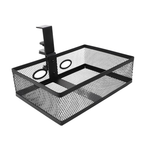 IMIKEYA Unter Dem Tisch Schrank Hängendes Regal Schreibtisch-organizer Körbe Aus Metalldraht Schrank Schublade Unter Der Schreibtischablage Zähler Bücherregal Black Eisen von IMIKEYA