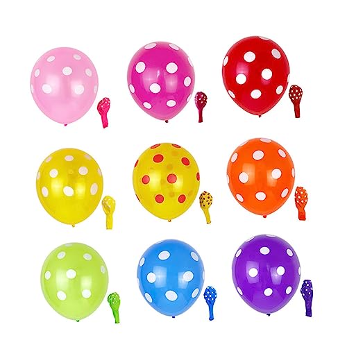 IMIKEYA Verdickte Polka Dot Latex Luftballons Aufblasbare Partyballons Mischfarben Für Hochzeit Geburtstag Und Festlichkeiten Hochwertige Dekoration von IMIKEYA