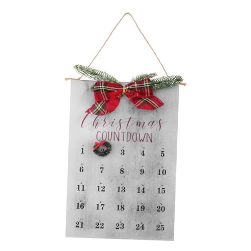 IMIKEYA Weihnachts Countdown Kalender Weihnachtskranz Adventskalender Holz Weihnachts Countdown Wandbehang Weihnachtskalender 25 Tage Bis Weihnachten Countdown Feiertags von IMIKEYA