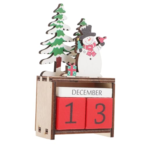 IMIKEYA Weihnachtskalender Aus Holz Weihnachtsdekoration Countdown Aus Holz Schicker Heimkalender Holzdekorationskalender Holzverzierungskalender Dekor Weihnachtskalender von IMIKEYA