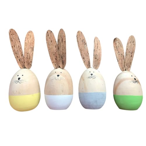 IMIKEYA holziges Tischdeko Hase Ostereier zum bemalen unfertiger Hase aus Holz Tischdeko zu Ostern Osterhase aus Holz Eier aus Holz gemalt Dekorationen Hölzern von IMIKEYA