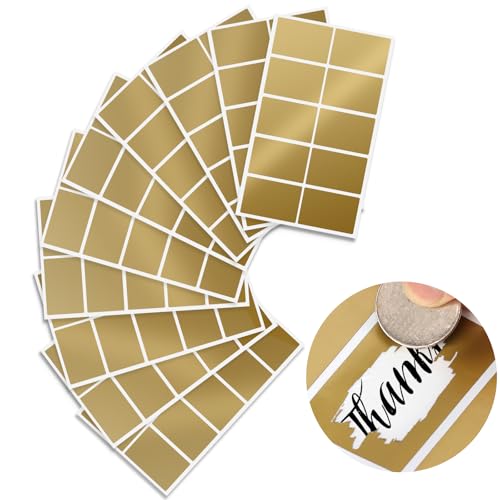 100 Stück Rubbelaufkleber Gold Groß 60x40mm Rubbellose Selber Machen Rubbel Etiketten Rubbelsticker Rubbeletiketten zum Aufkleben für Party Spiele Geschenk Postkarte Bastelarbeiten von IMPPTE