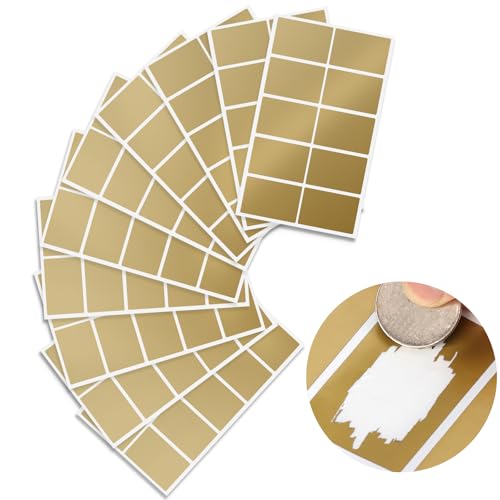 100 Stück Rubbelaufkleber Gold Groß 60x40mm Rubbellose Selber Machen Rubbel Etiketten Rubbelsticker Rubbeletiketten zum Aufkleben für Party Spiele Geschenk Postkarte Bastelarbeiten von IMPPTE