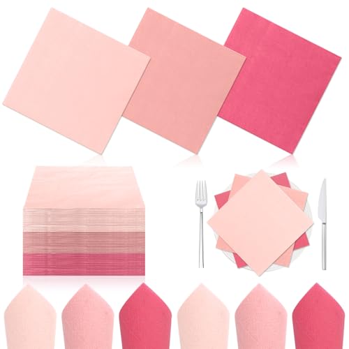 120 Stück Cocktailservietten Rosa Servietten 33x33 Papierservietten Servietten Altrosa Einwegservietten Plum für Hochzeit Dinner Party Brautparty Veranstaltungen von IMPPTE