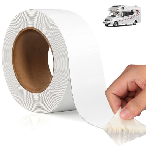 IMPPTE Wohnwagen Dichtband Weiß 5cmx10m Butylband Wasserdicht Dichtband Selbstklebend Abdichtband Bitumenband Reparatur Klebeband für Wohnwagen Dach Rohrdicht von IMPPTE