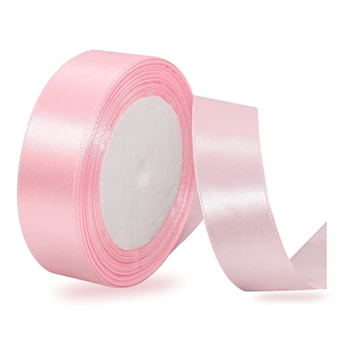 Satinbands Hellrosa 20mm Breit, 23 Meters Geschenkband für Geschenkverpackungen, DIY-Basteleien, Blumensträuße, Nähprojekte, Schleifenherstellung von IMSOLDECOR