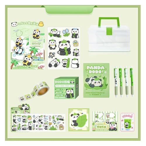 IMTTST&R Aufkleber-Schreibwaren-Set mit Panda-Muster, inklusive neutralem Stift und Ledger-Aufklebern als Urlaubsgeschenke von IMTTST&R