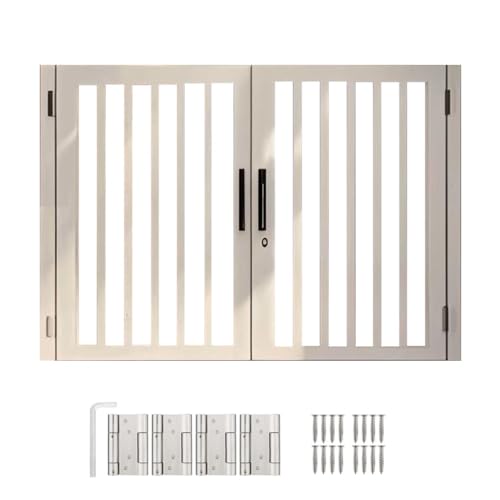 IMUNKT Schwingtür Trennwandtür, Café-Tür Aus Holz Mit Scharnieren, Saloontür Automatisch Schließenden, Dekorative Innentüren, Für Flur, Treppe, Haus, Weiß(100x90cm(39.4"x35.4")) von IMUNKT