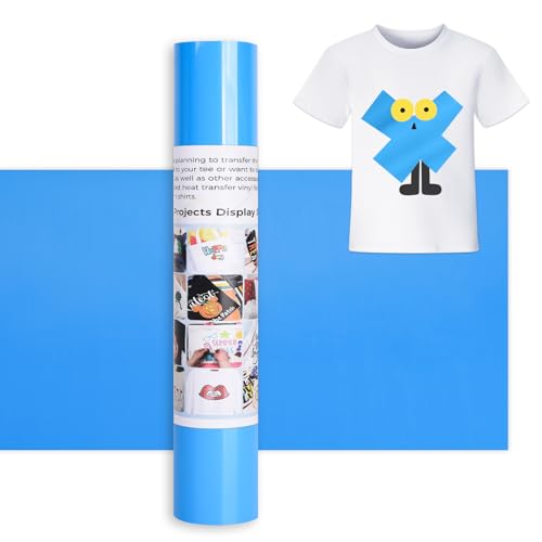 IModeur 12 Ft Plotterfolie Textil See Blau – 30,5 x 366 cm Flexfolie Plotter Textil Blau für Cricut Maker, Silhouette Cameo, Textilfolie Plotter Blau für Kleidung, Mützen, Hosen, andere Stoffe von IModeur