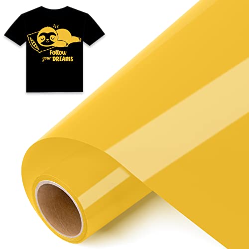 IModeur 8Ft Plotterfolie Textil Gold – 30,5 x 244 cm Flexfolie Plotter Textil Gold für Cricut Maker, Silhouette Cameo, Textilfolie Plotter Gold für Kleidung, Mützen, Hosen, andere Stoffe von IModeur