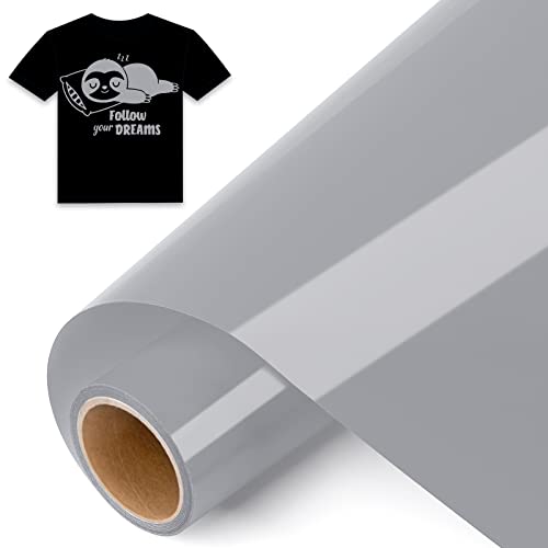 IModeur 8Ft Plotterfolie Textil Silber – 30,5 x 244 cm Flexfolie Plotter Textil Silber für Cricut Maker, Silhouette Cameo, Textilfolie Plotter Silber für Kleidung, Mützen, Hosen, andere Stoffe von IModeur